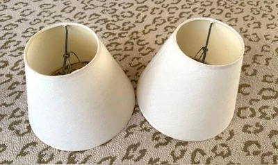 Juego de 2 pantallas cónicas marfil 8 en H pequeñas lámparas de mesa🦩 Foto 1 de 4