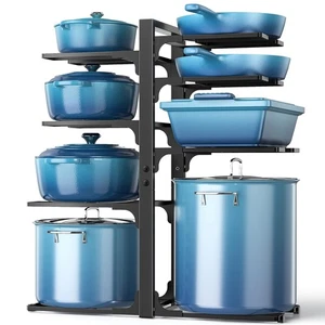ORDORA Pot & Pan Organizer: 21" Tall, Heavy Duty, 120 lbs, 8 Adjustable Tiers - Picture 1 of 11
