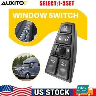 For 2004-2017 Volvo VNL 2004-2015 VHD 2011-15 VAH Front Left Window Switch 1-10X - Image 1 of 4