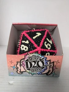 Drop Dots D20 Jumbo Dice 5.5" Black & Magenta for Rolling & Tossing 2003 Kessco - Picture 1 of 8