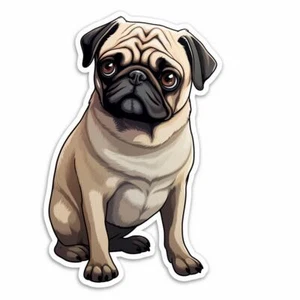 Pug Dog Vinyl Decal Sticker for Car, Laptop, Tumbler and More. # PR-Pug # 001138 - Imagen 1 de 1
