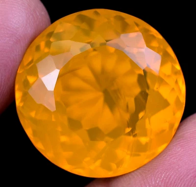 54.05 Ct Natural Orange Opal Certified Flawless Unheated Round Loose Gemstone - Image 1 of 4
