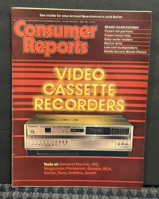 1982 May Consumer Reports Magazine, Video Cassette Recorders (MH610) - Image 1 of 2