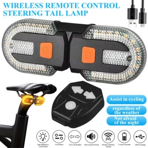 Bike Remote Controlled Bicycle Turn Signal Warning Light Rechargeable Waterproof - Picture 1 of 12