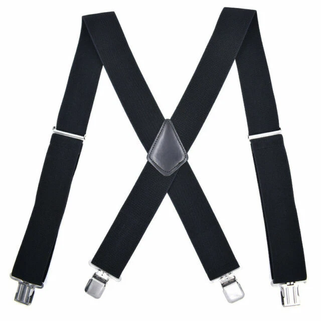 Techtongda  Adjustable Men's Braces Suspenders - Black (241168)