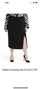 Sergio Hudson x Target Women's High-Waist Slitted Pencil Skirt Black Plus 4X NWO - Picture 1 of 8