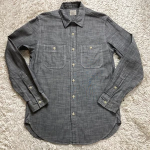 J Crew Shirt Mens Small Chambray Work Button Up Chin Strap Long Sleeve - Picture 1 of 16