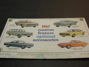 Original 1967 Chevrolet Custom Feature Optional Accessories Brochure Corvette - Picture 1 of 3