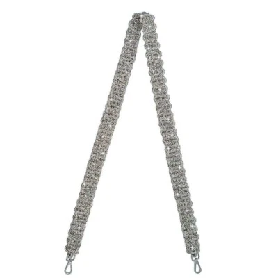 Cristal Estrás Diamante Tejido Hecho a Mano Bolso Correa Brillo Bolso Asa Bolso Cinturón Foto 1 de 4