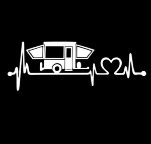 Calcomanía de vinilo emergente con latidos del corazón/línea de vida para cámper - Imagen 1 de 5