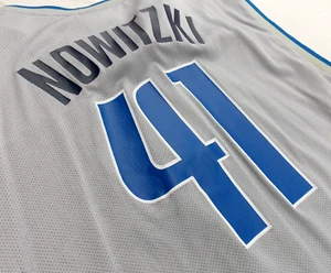 Vintage HOF Dirk Nowitzki Dallas Mavericks XL Men's Jersey LAUREUS LIFETIME ACH - Picture 1 of 10