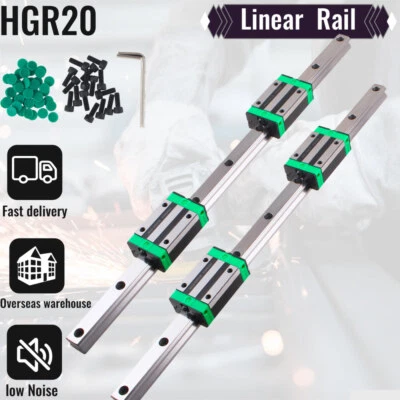 MARKENLOS 2 pezzi guide lineari HGR20 200-1500 mm + 4 pezzi HGH20CA blocco cuscinetti scorrevoli kit viti