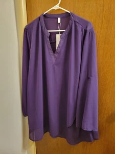 Womens Plus Size 4xl US 20 Rosegal Purple Blouse Brand New See Measurements - Picture 1 of 24