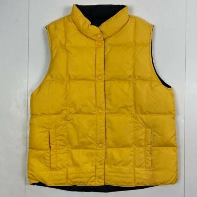 Lands End Vest Teens Medium 10 12 Puffer Button Up Reversible Down Filled Nylon - Image 1 of 4