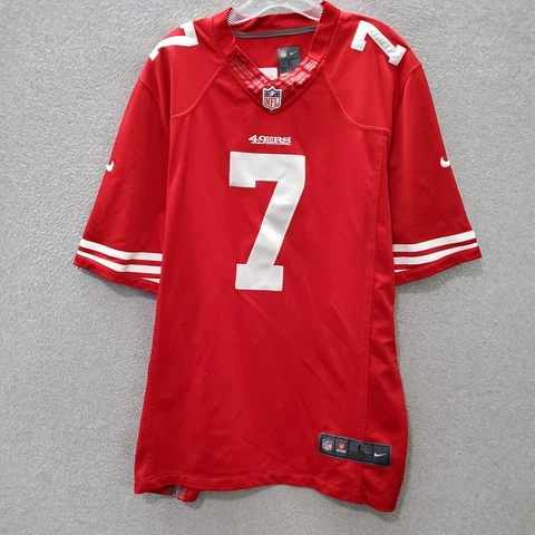 San Francisco 49ers Men Jersey Large Red Colin Kaepernick #7 Nike Swoosh Logo Cover