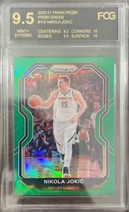 2020-21 Panini Prizm Green Prizm #114 Nikola Jokic FCG 9.5 - Picture 1 of 2