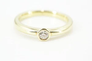 0,20 ct. Brillant Ring 585 Gold Solitär Diamant SI1 H Ringgröße 60 Gelbgold 14K - Imagen 1 de 8