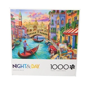 Buffalo SEHENSWÜRDIGKEITEN VON VENEDIG Puzzle 1000 Teile mit Poster Tag und Nacht KOMPLETT - Bild 1 von 10