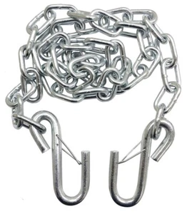 One 1/4" x 54" Grade 30 trailer safety chain w/ 2 S hooks & safety latches 25003 - Picture 1 of 2