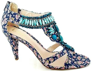 LOTUS DUFFY BLUE PINK MULTI COLOURED TEXTILE HEELS LADIES SANDALS UK 7 - EUR 40 - Picture 1 of 6