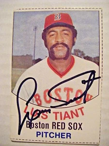 LUIS TIANT signed RED SOX 1977 Hostess baseball card AUTO CUBA YANKEES ANGELS - Picture 1 of 2
