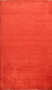 Contemporary Solid Gabbeh Oriental Area Rug Hand-knotted Wool Modern Carpet 6x8 - Picture 1 of 12