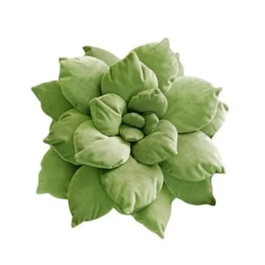 3D Large Succulent Pillow | 17" Soft Leaf Pillow, Flower Shaped Pillow | Green - Picture 1 of 7