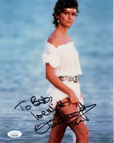 OLIVIA NEWTON JOHN HAND SIGNED 8x10 PHOTO    VERY SEXY POSE       TO BOB     JSA Cover