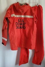US Coast Guard Lifesaving System Raintec #610-LCG Sz L Orange Jacket & Pants