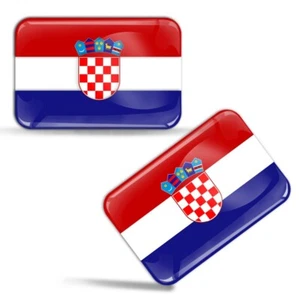 2 x 3D Auto Aufkleber Motorrad Fahrrad Helm Laptop Kroatien Flagge Croatia Fahne - Bild 1 von 7