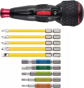 VESSEL 220USB-5 & Hex Bit Set Electric Ball Grip 5 Bit Driver Electric Dora Ball - Picture 1 of 4