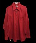 Geoffrey Beene Red Sateen Men's Button Down Shirt Size 17 36/37 XL No Iron