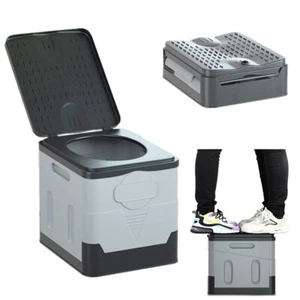 Portable Toilet Multi-functional Folding Trash Can with Lid for Hiking Tent Car - Picture 1 of 11