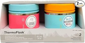 Thermoflask Insulated food jar  Stainless steel BPA free 2 pack 20 oz Pink Blue - Picture 1 of 1