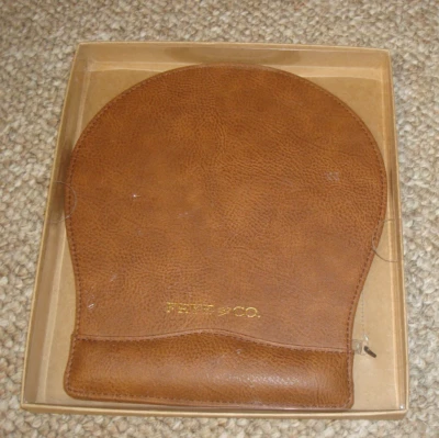 Frye & Co Brown Leather Look Mouse Pad with Wrist Rest NEW - Image 1 of 2