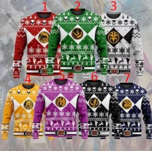 Power Ranger Ugly Christmas Sweater, Power Ranger Ugly Christmas Sweater For Men - Picture 1 of 10
