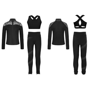 Kids Girl's Tracksuit Shiny Jacket With Pants Rhinestones Sweatsuit Long Sleeve - Picture 1 of 54