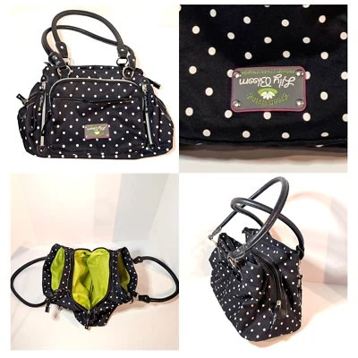 Bolso de mano Lily Bloom verde Living al revés, lunqueado negro, doble asa Foto 1 de 4