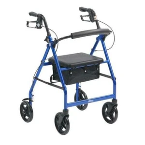 RETURNED Lightweight Folding R8 Rollator Walking Frame With Seat Blue RET2604 - Picture 1 of 2