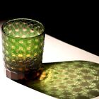 Gobelet en verre à whisky cristal coupé Edo Kiriko vaisselle coupée à la main claire 9 oz vert