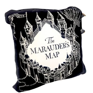 Harry Potter Marauder's Map Glow-in-the-Dark Cushion Pillow 30x30cm Hogwarts - Picture 1 of 10