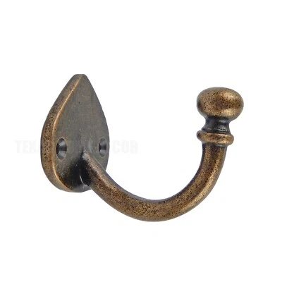Lágrima Gancho de Pared Metal Puerta Llave Bata Abrigo Toalla Percha Bronce Antiguo Foto 1 de 3