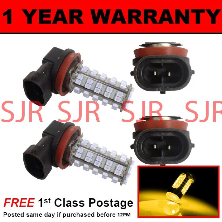 H9 YELLOW 60 LED FRONT MAIN HIGH BEAM LIGHT BULBS HIGH POWER XENON MB500501 X2 - Image 1 of 1
