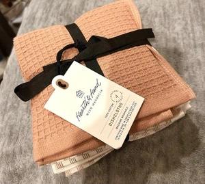 Hearth & Hand with Magnolia 4 Pk Terry Waffle Dishcloths Terracotta Brown Cream - Picture 1 of 5