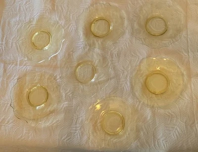 Vintage Lancaster Yellow Jubilee Yellow Depression Glass Plates 7" 1930. 95 - Image 1 of 4