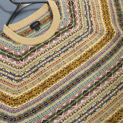 J.Crew свитер мужской L многоцветный Fair Isle ягненка шерсти мериноса смесь экипажа пуловер - Изображение 1 из 4