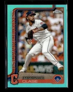 Emmanuel Clase 2025 Topps Chrome Baseball Aqua Refractor 103/199 Guardians - Picture 1 of 2