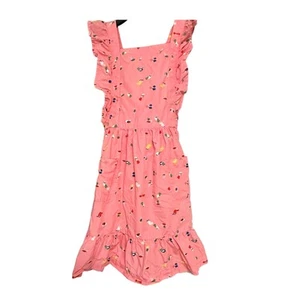 Hanna Andersson Girls Pinafore Pocket Dress Bird Print Size 130 US 8 - Picture 1 of 4