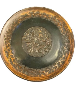 Handmade Hammered Copper Footed Bowl with Lid 7" X 3.5" Decor Vintage Patina - Foto 1 di 7