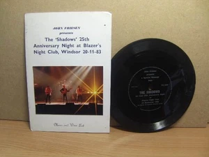 The Shadows 25th Anniversary Blazer’s Nightclub Windsor 1983 Menu + Flexi Disc - Imagen 1 de 8
